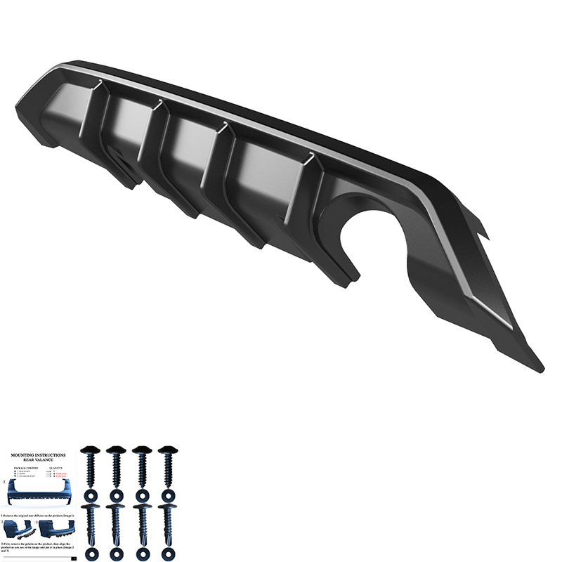 Oneway Achterbumperskirt (Diffuser)  Hyundai i20 III (BC3) Facelift 2023- - Glanzend zwart