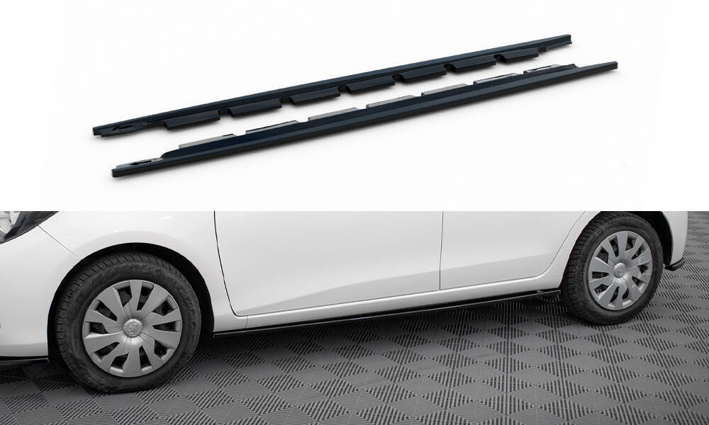Zijskirts Toyota Yaris Mk3 FL Maxton Glans Zwart