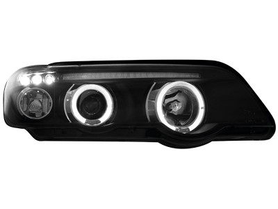 Faros BMW X5 Angel Eyes negro