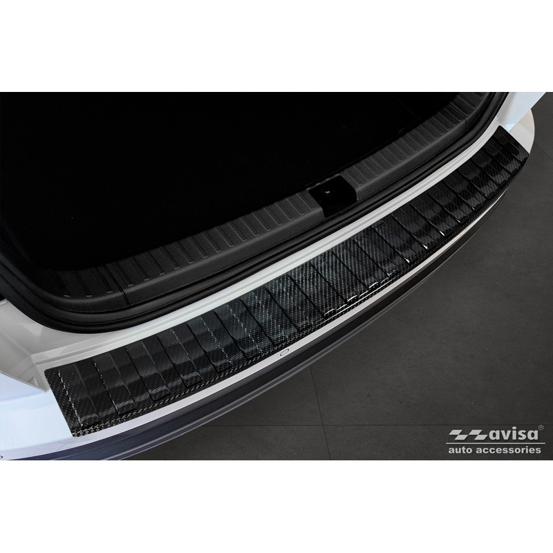 Echt 3D Carbon Achterbumperprotector  Skoda Karoq Facelift 2022- incl. Sportline 'Ribs'