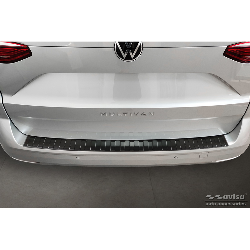 Zwart RVS Achterbumperprotector  Volkswagen Multivan T7 2021- 'Ribs'
