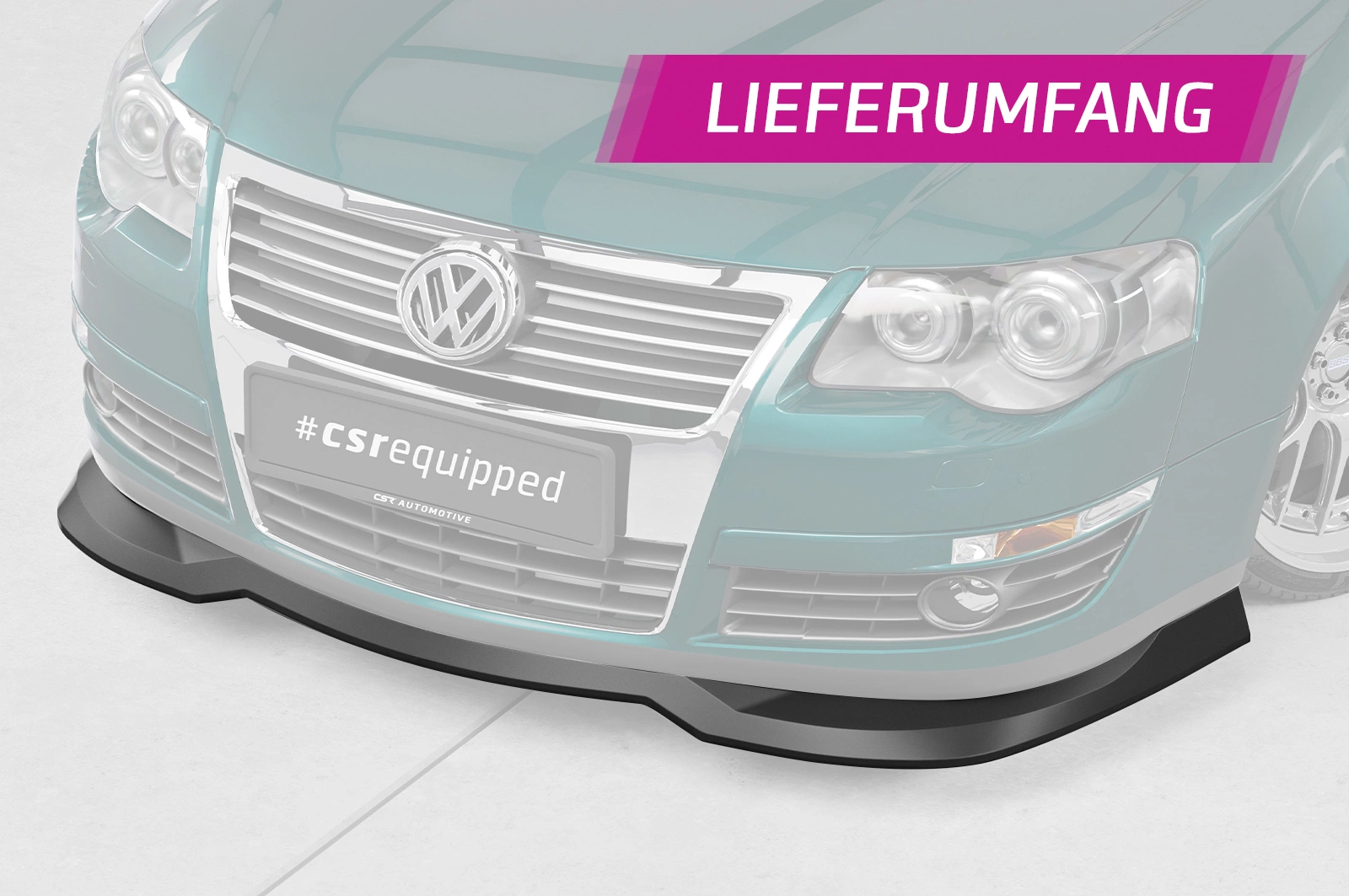 Voorspoiler VW Passat B6 (3C) glans zwart