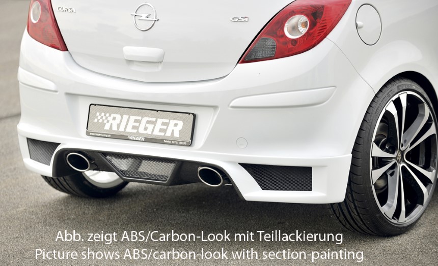 Diffuser Opel Corsa D Rieger carbon-look uitlaat links + rechts