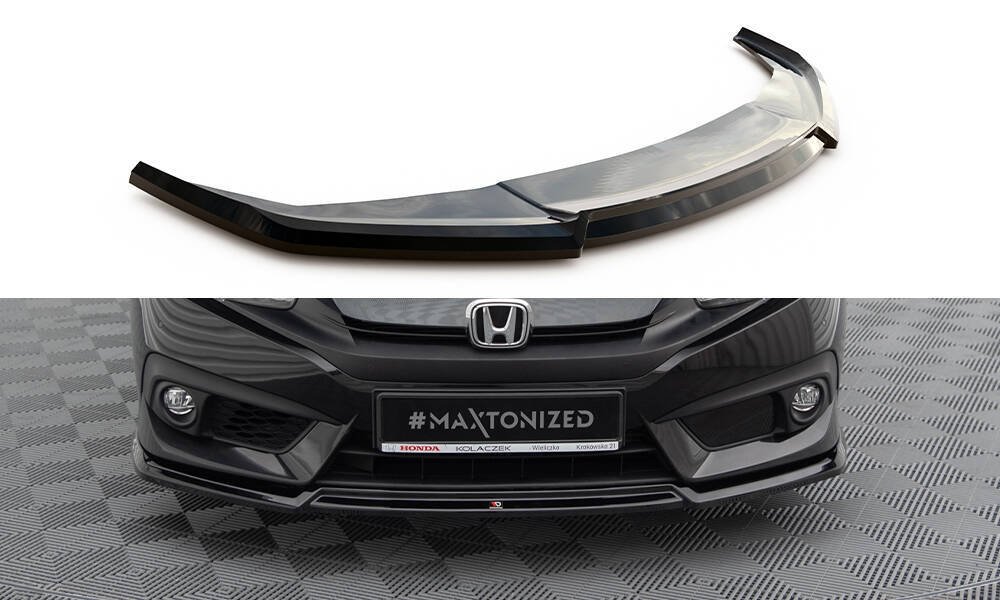 Voorspoiler V.2 Honda Civic Maxton Glans Zwart