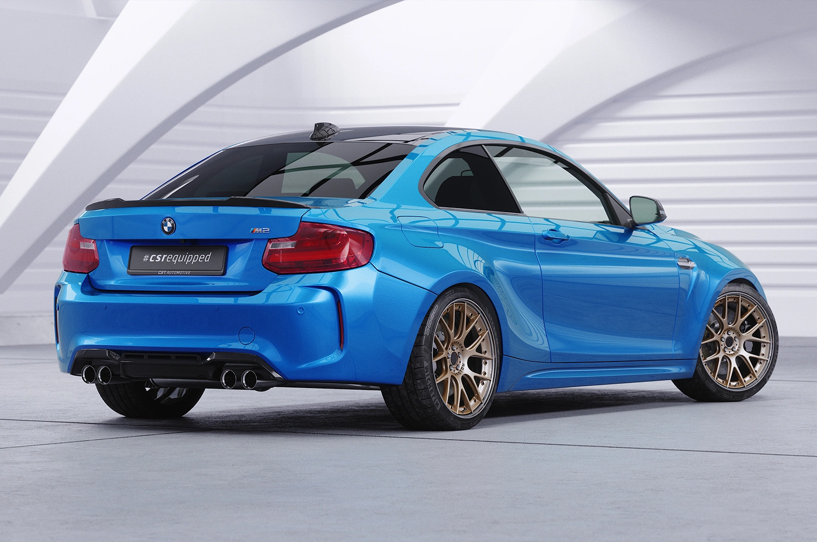 Achterspoiler BMW 2er F22 / M2 F87 Coupe glans zwart