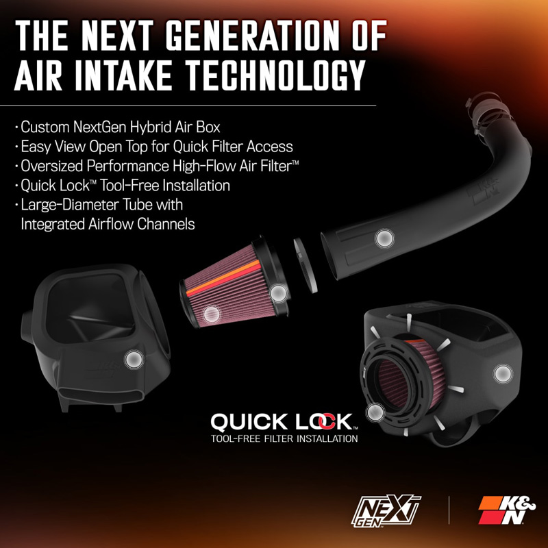 K&N NextGen Cold Air intake  Ford F250/F350 Super Duty 6.2L V8 2020-2022 (50-2593)