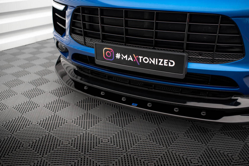 Voorspoiler V.1 Porsche Macan Mk1 Maxton Glans Zwart