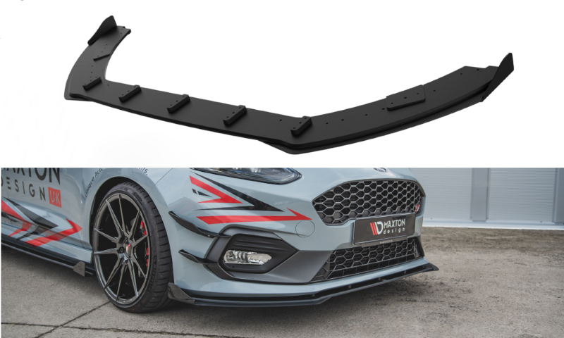 Voorspoiler Ford Fiesta Mk8 ST / ST-Line Racing Glanzend Zwart + Kleppen