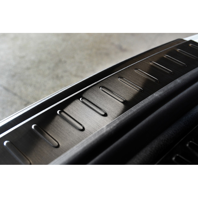 Zwart RVS Achterbumperprotector  Porsche Macan 2013- 'Ribs'