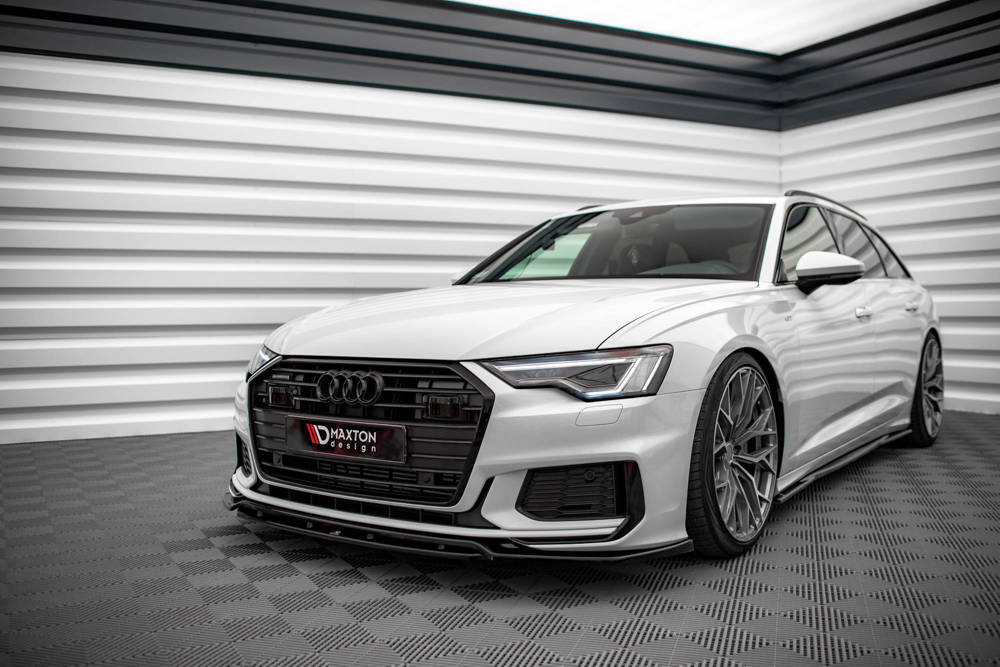 Voorspoiler V.3 Audi A6 S-Line / S6 C8 Maxton Glans Zwart