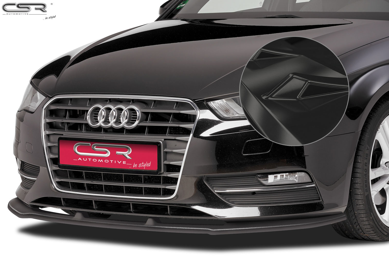 Voorspoiler Audi A3 8V Glans Zwart – 2012–04/2016