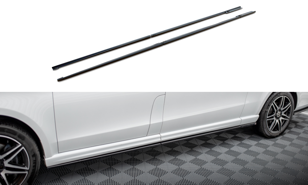 Zijskirts Mercedes-Benz V-Class Extra Long AMG-Line W447 Facelift 2019 - Maxton Glans Zwart