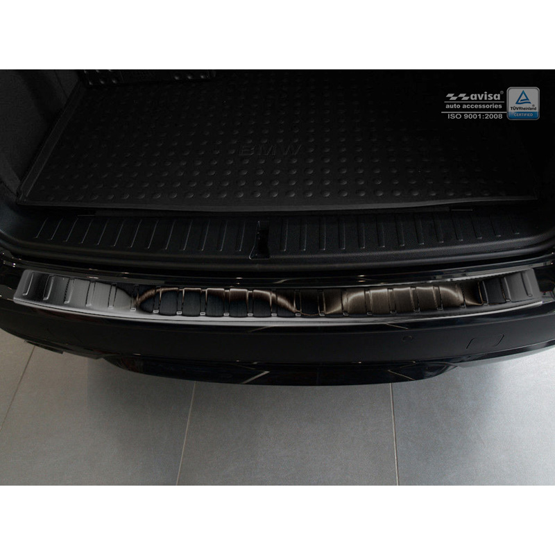 Zwart RVS Achterbumperprotector BMW X3 F25 2010-2014 'RIbs'
