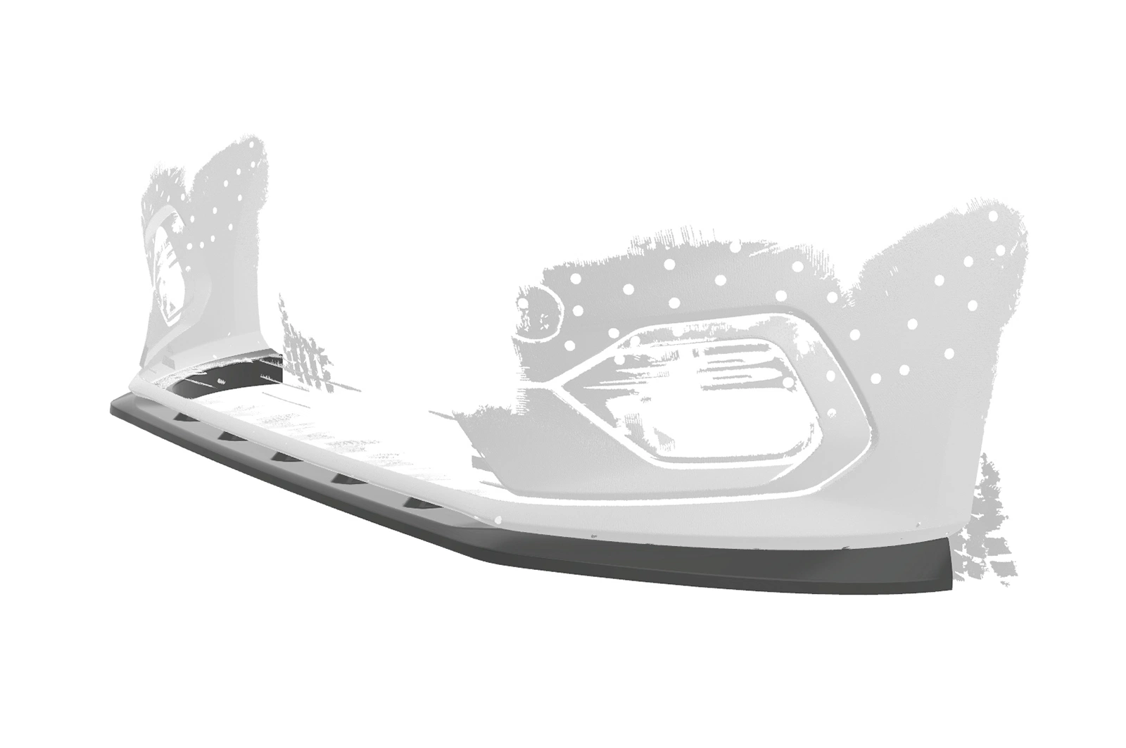 Voorspoiler Ford Fiesta MK8 ST/ST-Line Glans Zwart – 2017–