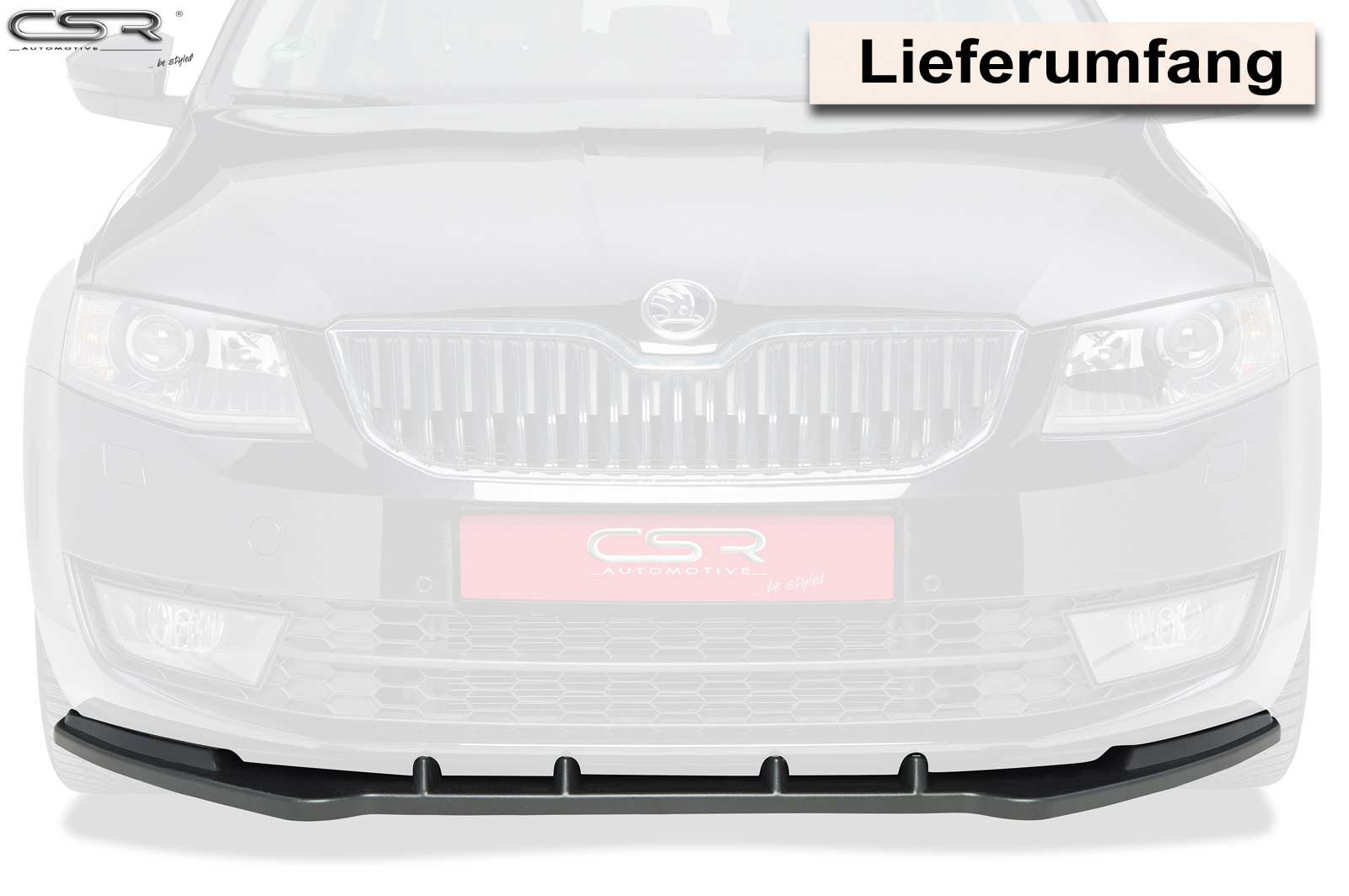 Voorspoiler Skoda Octavia 3 Typ 5E Glans Zwart – 2012–2016