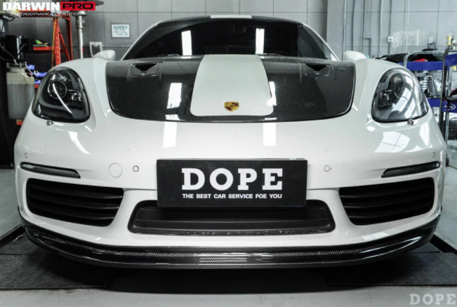 Porsche 718 Cayman/Boxster BKSS Style Carbon Fiber Voorspoiler 2017-2021