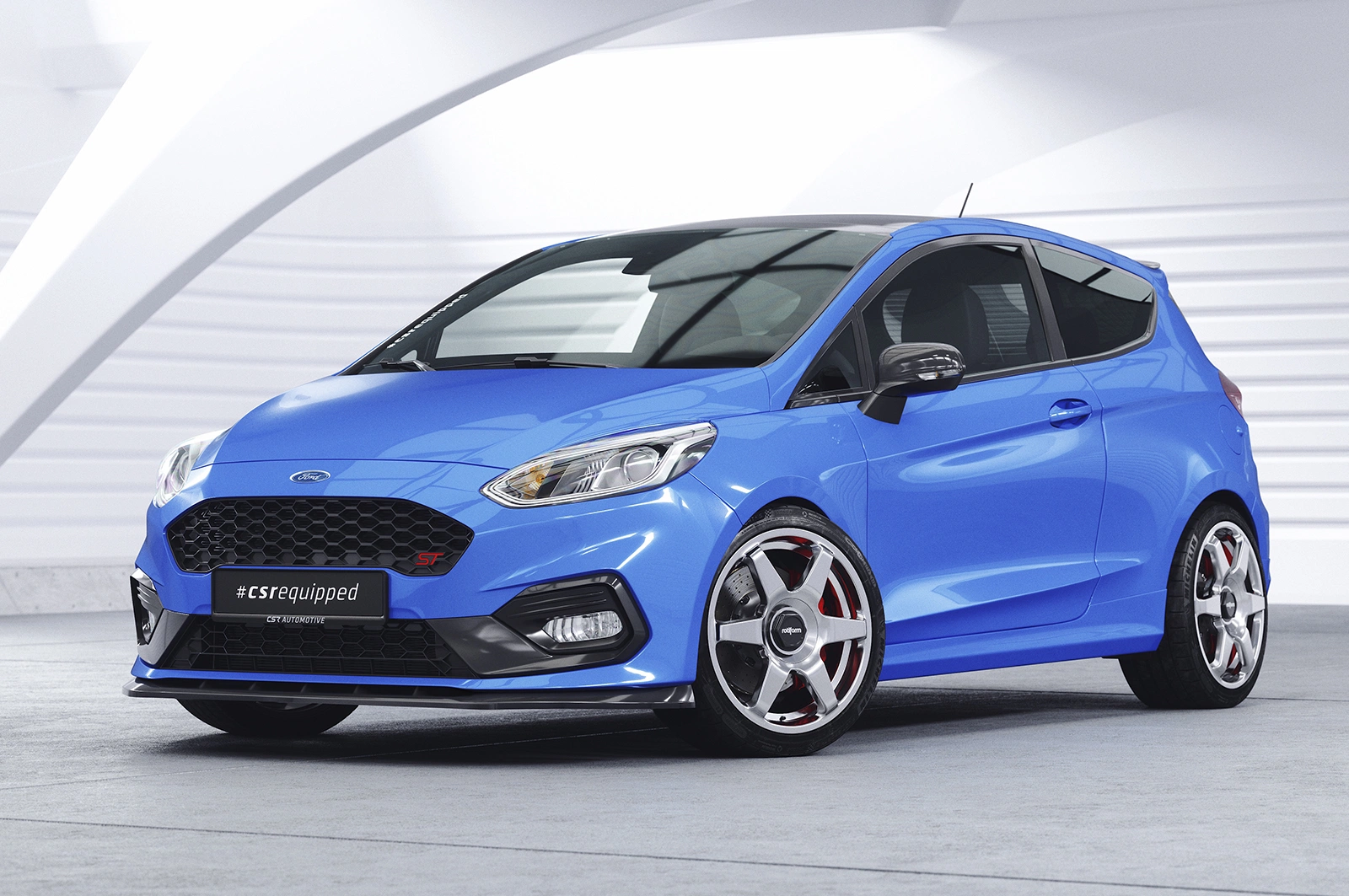 Voorspoiler Ford Fiesta MK8 ST/ST-Line Glans Zwart – 2017–