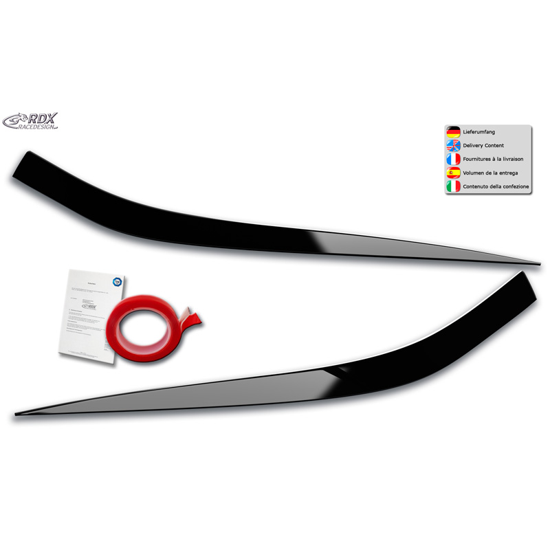 Koplampspoilers  Kia XCeed (CD) 2019- (ABS Glanzend Zwart)