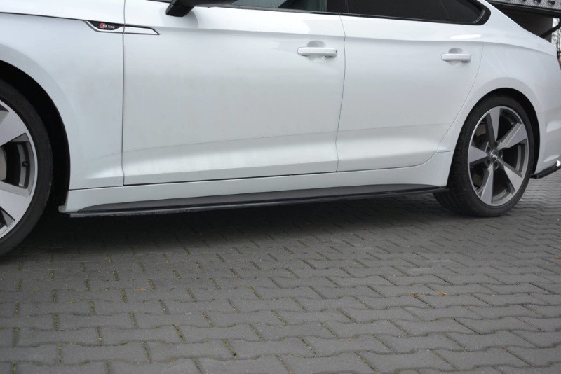 Zijskirts Diffusers Audi S5 / A5 S-Line F5 Sportback Glanzend Zwart