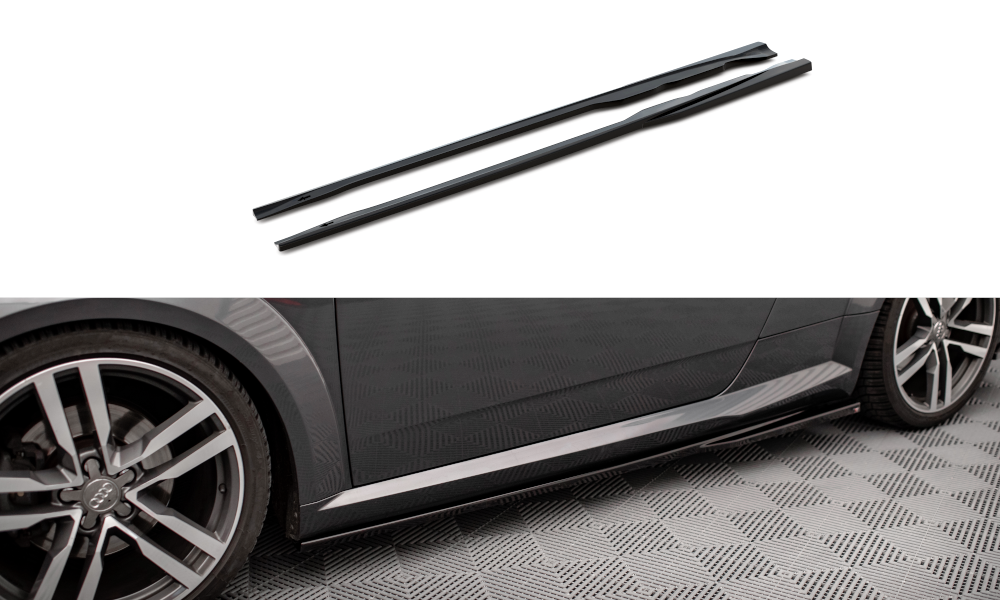 Zijskirts Audi TT S-Line / TTS 8S Maxton Glans Zwart
