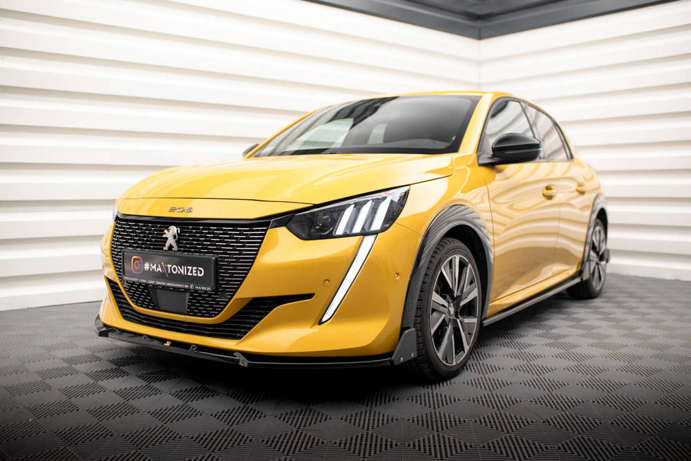 Voorspoiler V.1 met Canards Peugeot 208 GT Maxton Glans Zwart