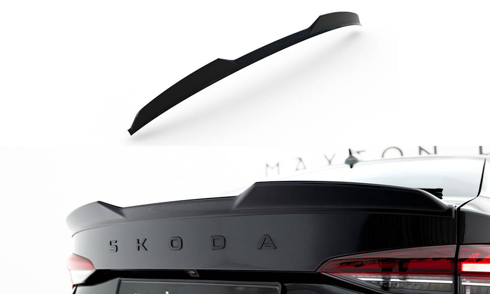 Spoiler Cap 3D Skoda Octavia RS Liftback MK4 / MK4 Facelift Maxton Glanzend zwart
