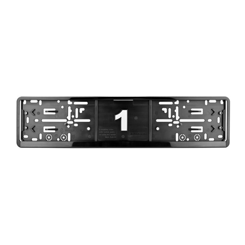 Alti Giri Set Kunststof kentekenplaathouders 52,7x12,8cm - Type Autodromo - Zwart - 2 stuks