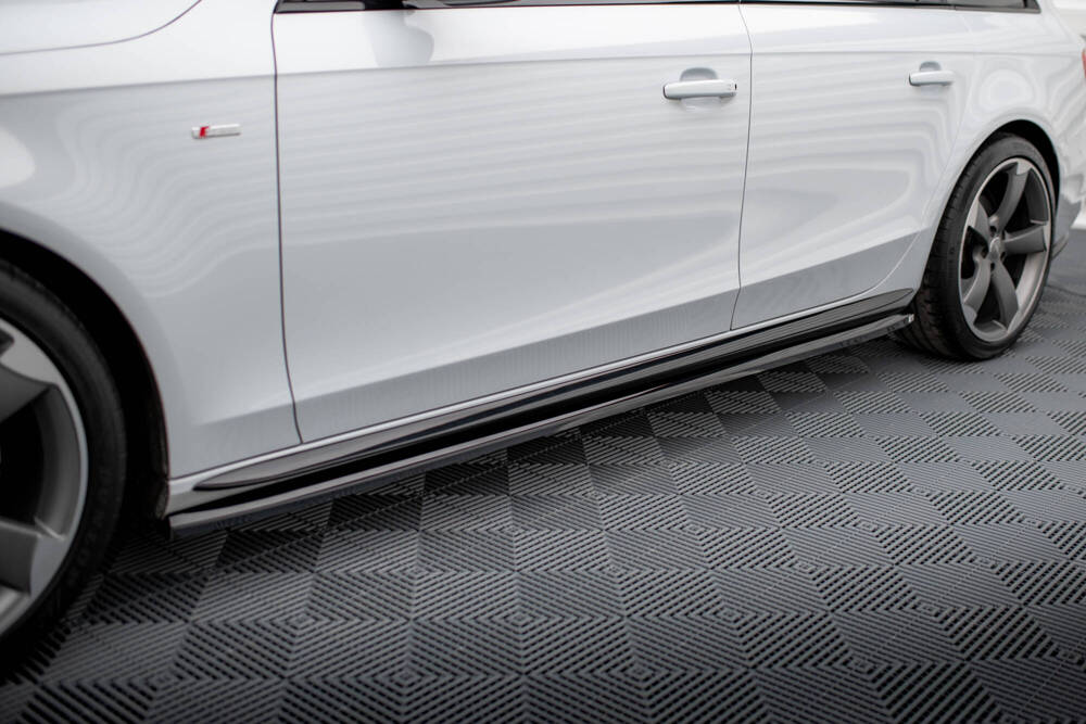 Zijskirts Audi A4 Competition B8 FL Maxton Glans Zwart