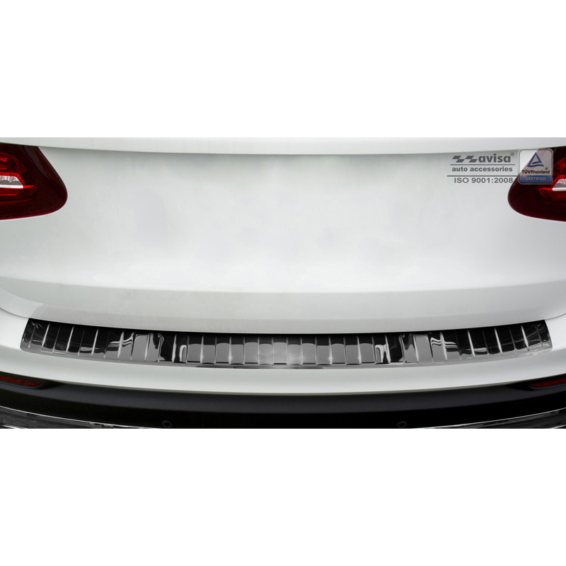 Zwart-Chroom RVS Achterbumperprotector  Mercedes GLC 2015-2019 & FL 2019- 'Ribs'