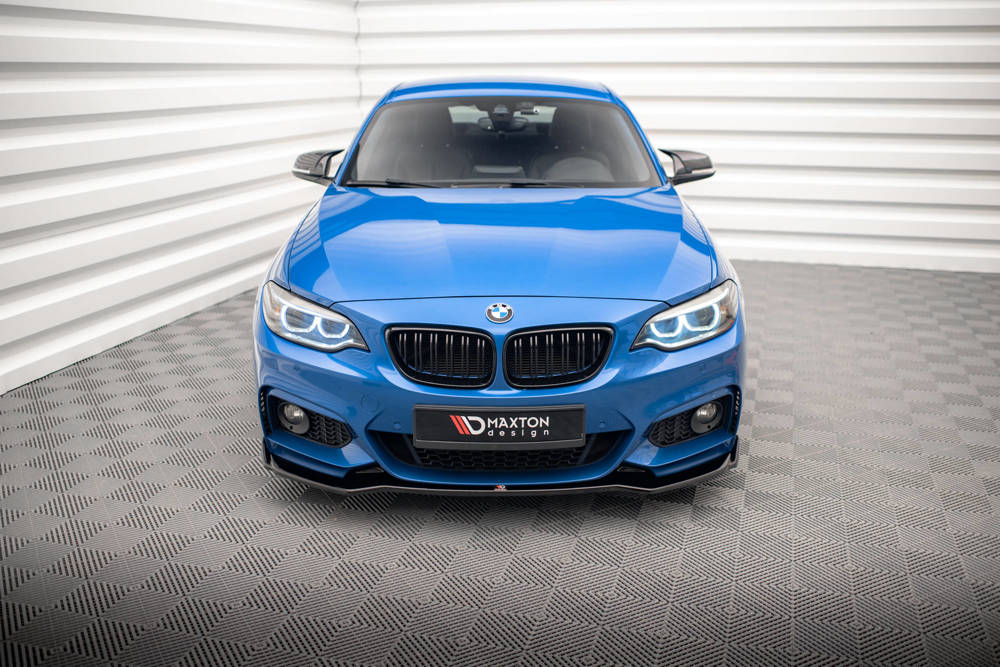 Voorspoiler V.1 BMW 2 Serie M Pakket F22 Maxton Glans Zwart