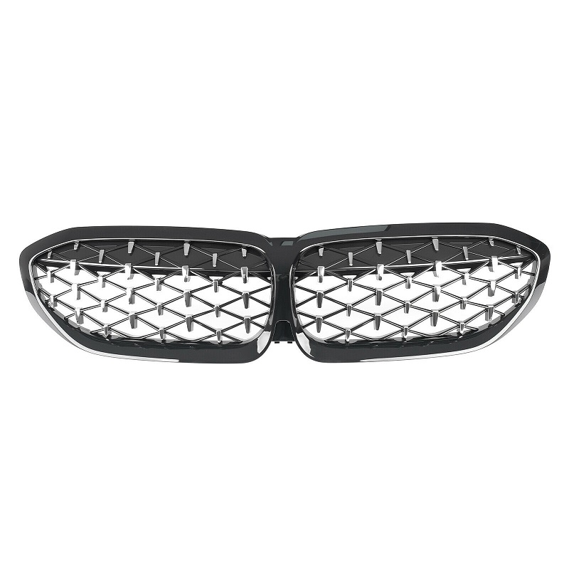 Grill Nieren BMW 3 Serie G20/G21 Diamond Glans Zwart/Zilver