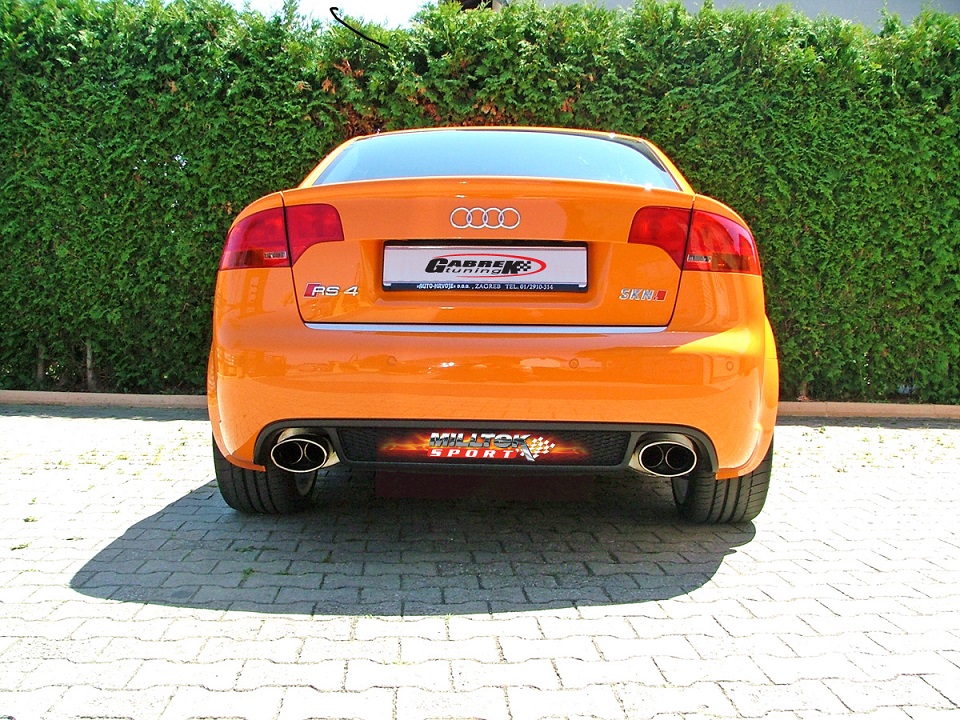 Milltek Audi RS4 B7 cat-back systeem met links + rechts gepolijs
