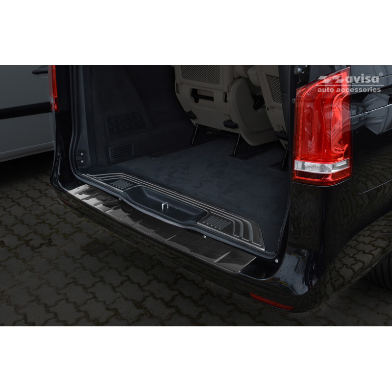 Echt 3D Carbon Achterbumperprotector  Mercedes Vito / V-Klasse 2014-2019 & Facelift 2019-