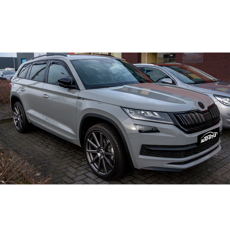 Zijwindschermen Dark  Skoda Kodiaq 2017- (enkel met zwarte raamlijsten)
