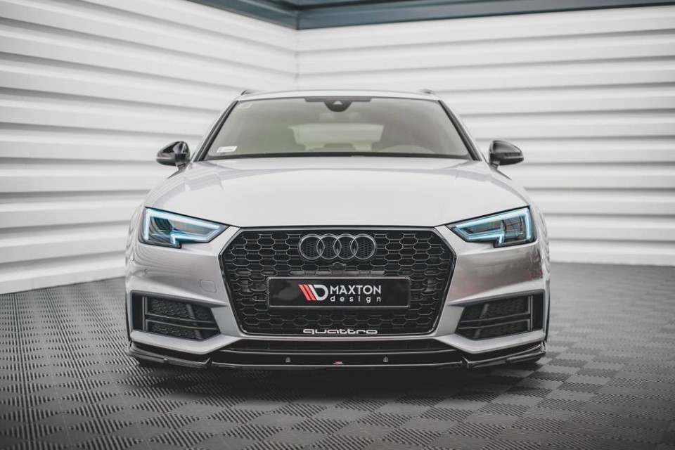 Voorspoiler Audi S4 / A4 S-Line B9 V.3 Glanzend Zwart