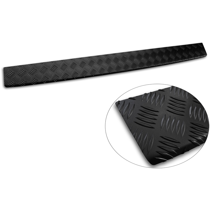 Avisa Matzwart Aluminium Achterbumperprotector  Renault Trafic III / Nissan NV300 2014- / Opel Vivaro 2014-2019 & Fiat Talento 2016-2021 '3mm Riffled Plate'