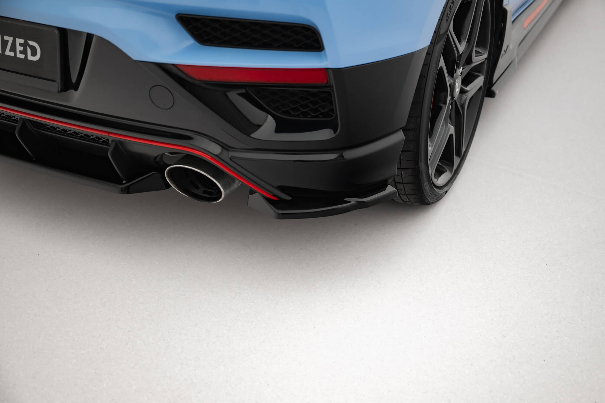 Street Pro Achterzij Spoilers Hyundai Veloster N MK2 Maxton Glanzend zwart