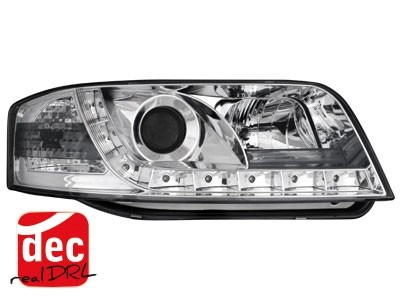 Headlights Audi A6 4B 01-04 Devil Eyes Dlite LED Chrome