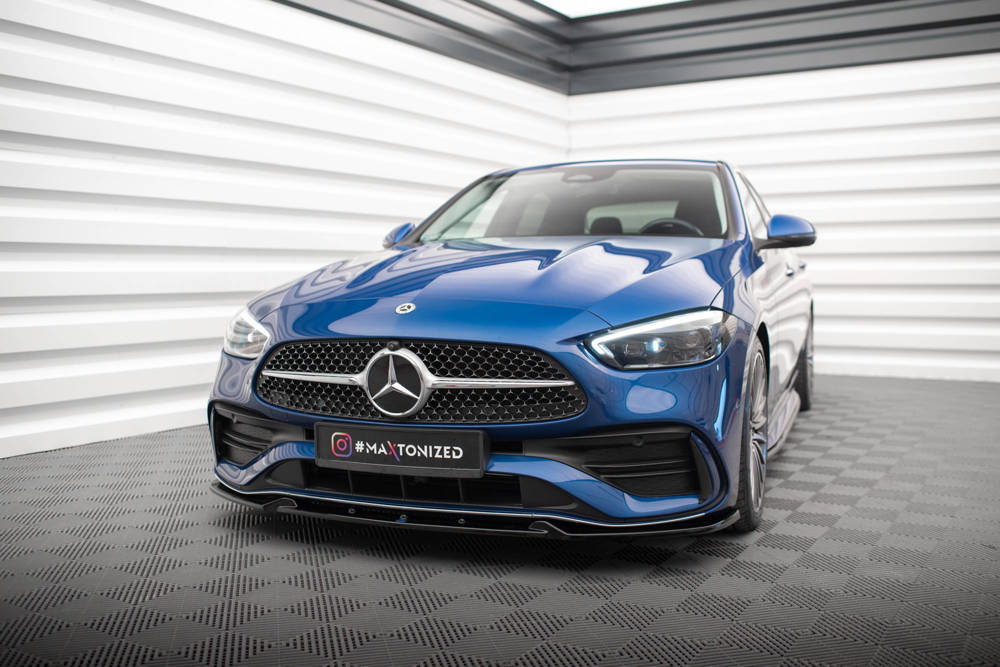 Voorspoiler V.1 Mercedes C Klasse AMG Pakket / C43 AMG W206 Maxton Glans Zwart