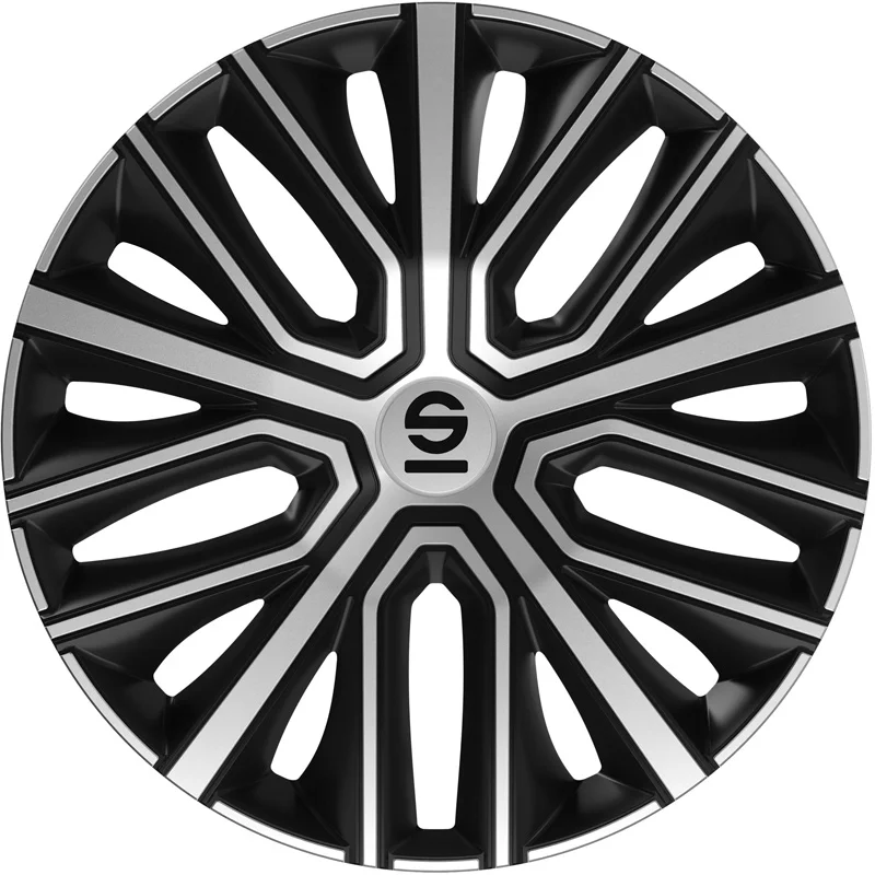 Sparco Wieldoppen Modena - 13-inch - Zwart/Zilver - Set van 4 stuks