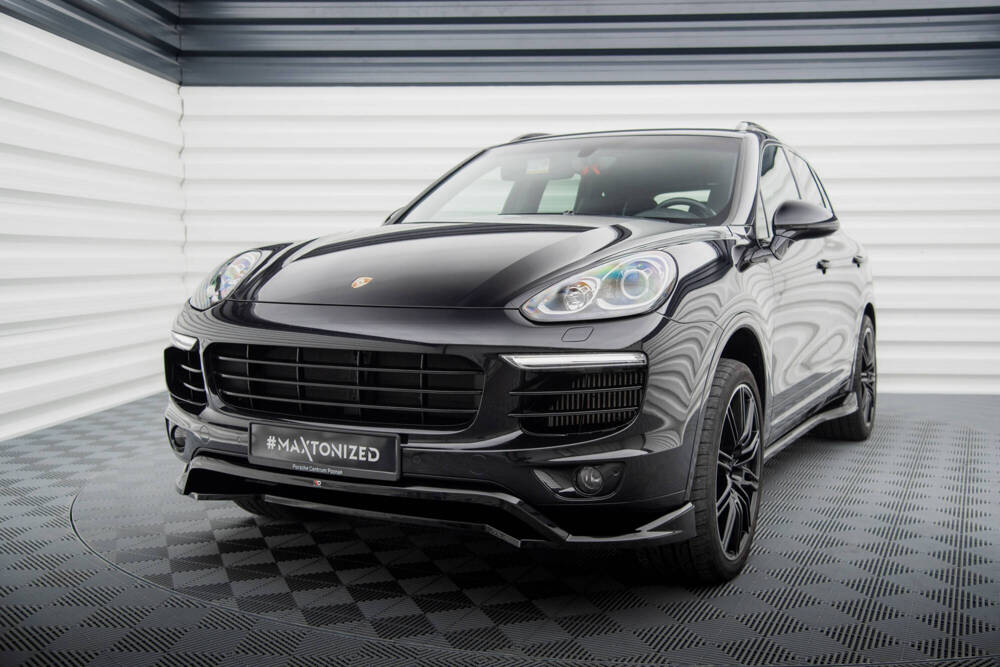 Voorspoiler Porsche Cayenne FL Maxton Glans Zwart