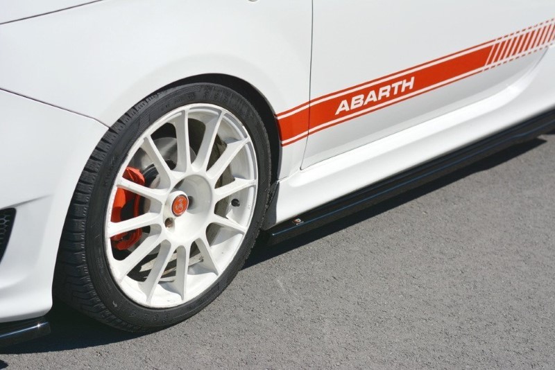 Zijskirts Diffusers Fiat 500 Abarth MK1 Glanzend Zwart