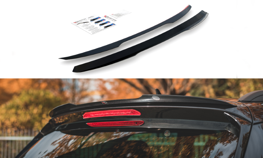 Spoiler cap Skoda Karoq sportline Maxton Design glans zwart