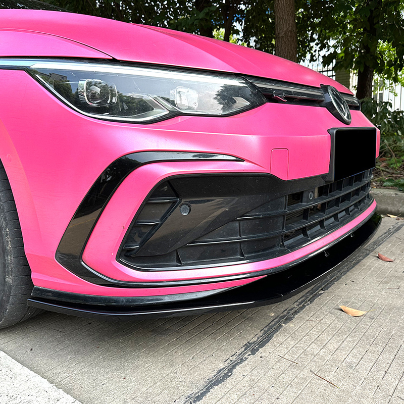 Voorspoilerlip VW Golf VIII GTi/GTD/R/R-Line 2020- (Glanzend Zwart ABS) OUTLET