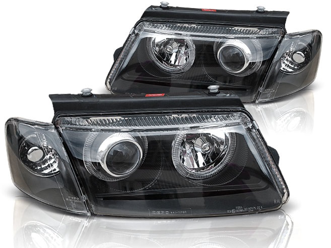 Faros VW Passat 3B Angel Eyes negro