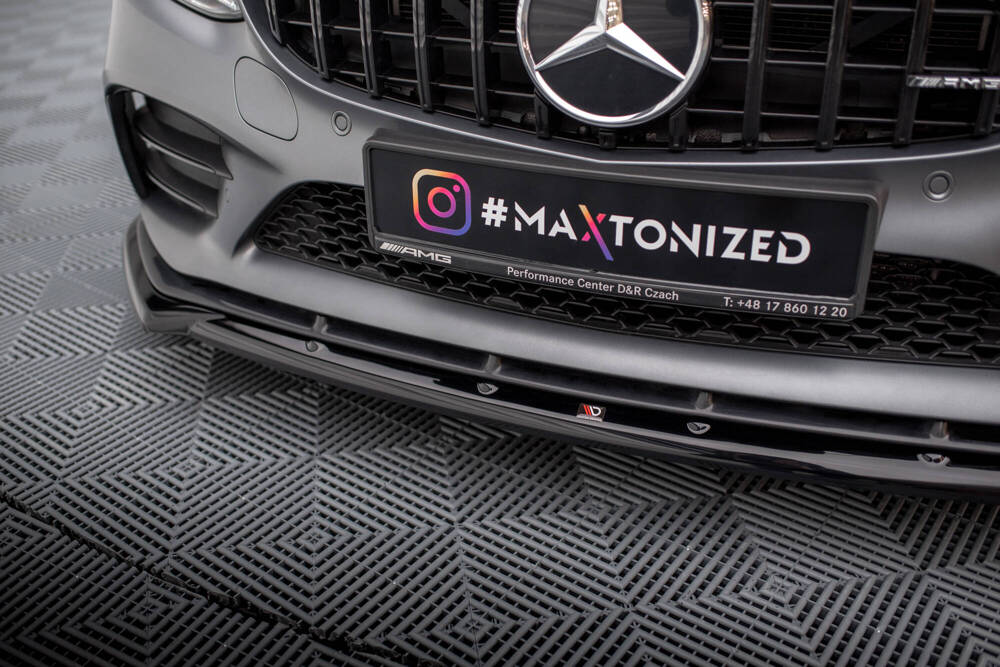 Voorspoiler V.2 Mercedes C43 W205 FL Maxton Glans Zwart