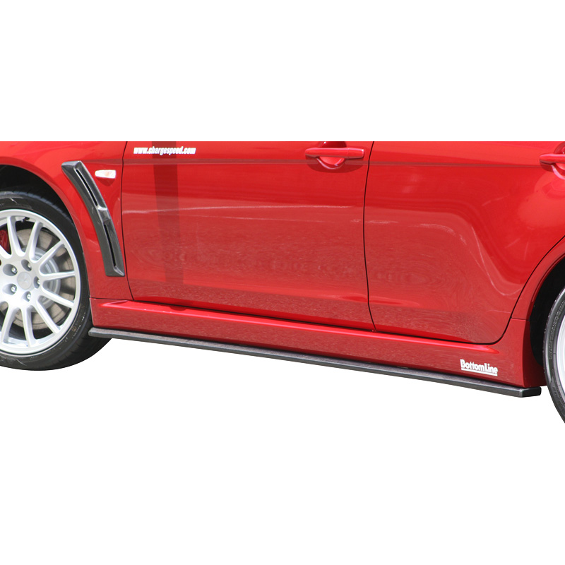 Chargespeed Sideskirts  Mitsubishi Lancer Evo X CZ4A Bottomline (FRP)