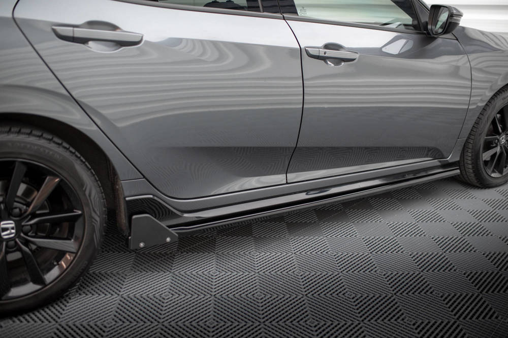 Zijskirts met Canards Honda Civic Sport 2020 - 2023 Maxton Glans Zwart