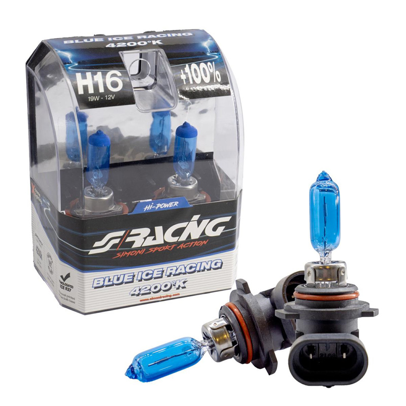 Simoni Racing Halogeen Lampen 'Blue Ice Racing' H16 (PS24W) (4200K) 12V/24W, set à 2 stuks ECE-R37
