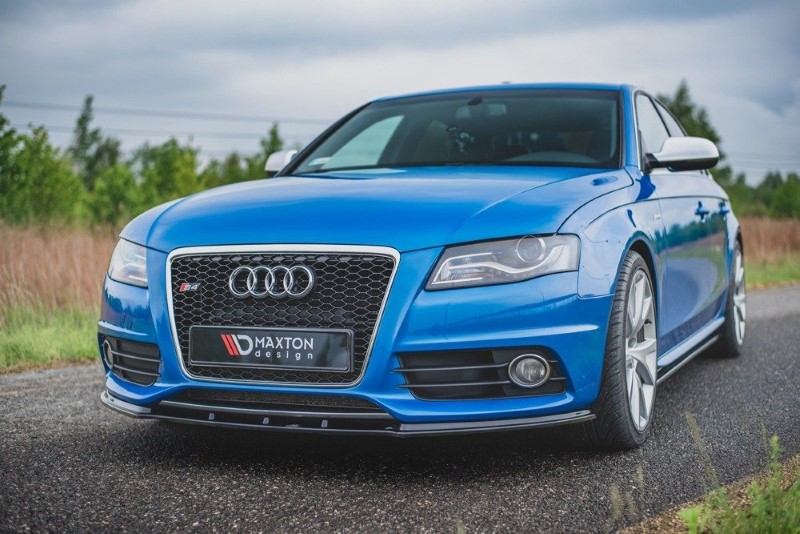 Voorspoiler Audi S4 / A4 S-Line B8 Glanzend Zwart